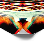 Intricate Red Beige Geometric Web Mandala Art Poster (Ecke)