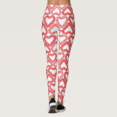 Intricate Red Ornamental Heart Tile Leggings (Rückseite)