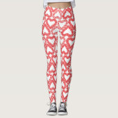 Intricate Red Ornamental Heart Tile Leggings (Vorderseite)