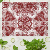 Intricate Robins Bird Mandala Hand Gezeichnet Geschirrtuch (Gefaltet)