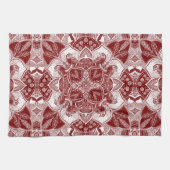 Intricate Robins Bird Mandala Hand Gezeichnet Geschirrtuch (Horizontal)