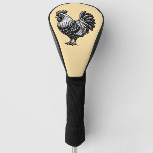 Intricate Rooster Illustration Golf Headcover