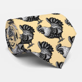 Intricate Rooster Illustration Krawatte (Gerollt)