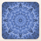 Intricate Royal Blue Kaleidoscope Rechteckiger Pappuntersetzer (Vorderseite)