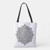 Intricate Schwarzlinien-Mandala-Kunst Tasche (Rückseite)