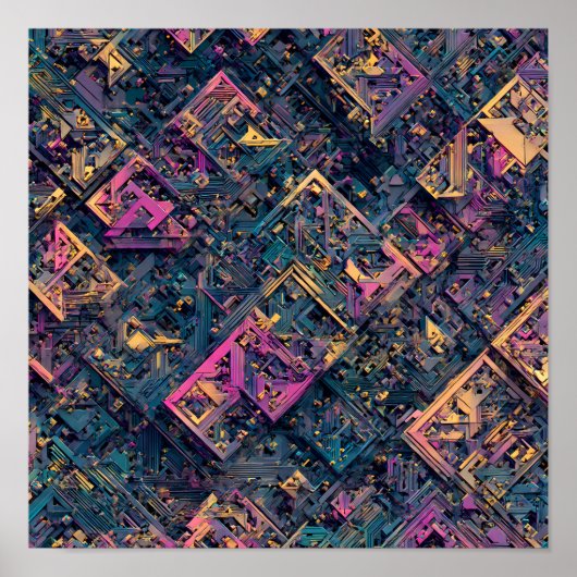 Intricate Seamless Detail: Micro-Fractal Circuit Poster (Vorne)