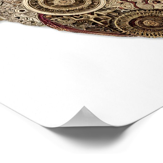 Intricate Steampunk Art: Ornate Organ Clockwork Poster (Ecke)