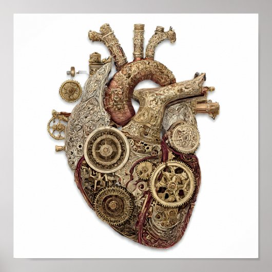 Intricate Steampunk Art: Ornate Organ Clockwork Poster (Vorne)