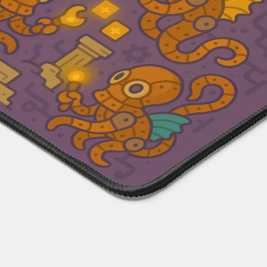 Intricate Steampunk Octopus Industrial Creator Schreibtischunterlage (Ecke)