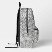 Intricate Symmetrical Doodle Mandala Black & White Bedruckter Rucksack (Links)