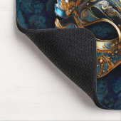 Intricate Teal and Golden  Mask Mousepad (Ecke)