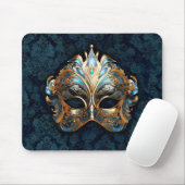 Intricate Teal and Golden Mask Mousepad (Mit Mouse)