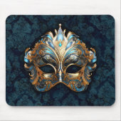 Intricate Teal and Golden  Mask Mousepad (Vorne)
