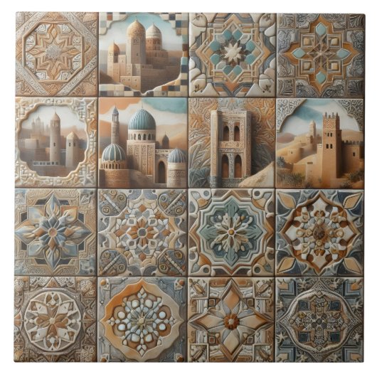 Intricate Tile Art of Historic Architecture Fliese (Vorderseite)