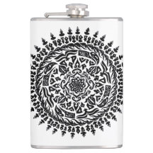 Intricate Tribal Mandala Sacred Geometry Flask