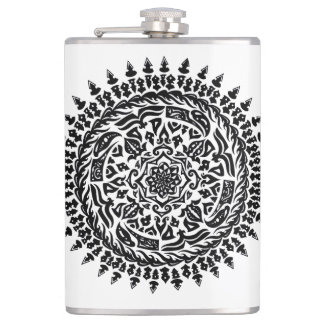 Intricate Tribal Mandala Sacred Geometry Flask Flachmann