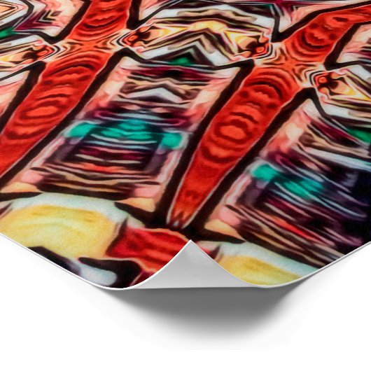 Intricate Vibranate Kaleidoskopische Sternexplosio Poster (Ecke)