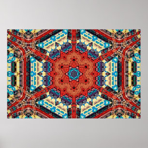 Intricate Vibranate Kaleidoskopische Sternexplosio Poster