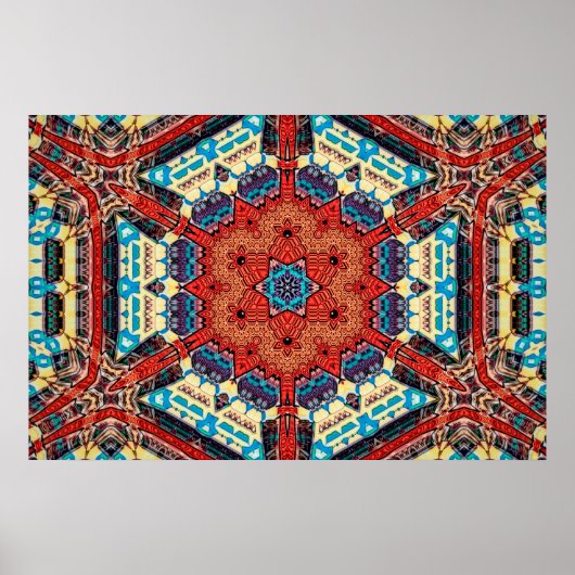 Intricate Vibranate Kaleidoskopische Sternexplosio Poster (Vorne)