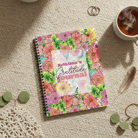 Intricate Vibrant Artistic Hand gezeichnet Florals Notizblock