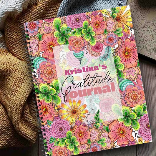 Intricate Vibrant Artistic Hand gezeichnet Florals Notizblock