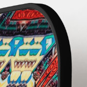 Intricate Vibrant Kaleidoscopic Starburst Pattern Pickleball Schläger (Linke Seite)