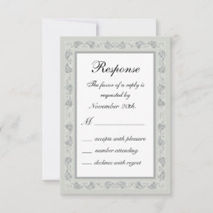 Intricate Vines auf Grau RSVP Karte