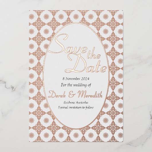 Intricate Wedding Save the Date Einladung (Vorderseite)
