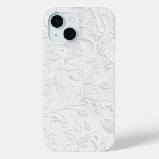 Intricate White Floral Embossed Phone Case (Rückseite)