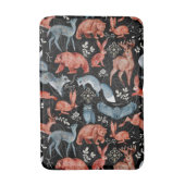 Intricate woodland animals pattern Badematte (Vorderseite Vertikal)