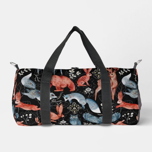  Intricate woodland animals pattern Duffle Bag (Vorderseite)