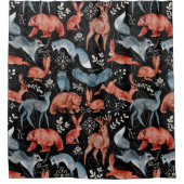  Intricate woodland animals pattern Duschvorhang (Vorderseite)