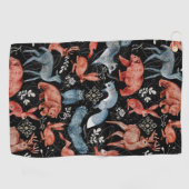  Intricate woodland animals pattern Golfhandtuch (Horizontal)