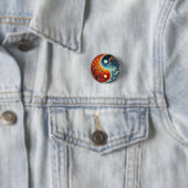 Intricate Yin-Yang-Symbol zeigt Feuer, Wasser Button (Beispiel)
