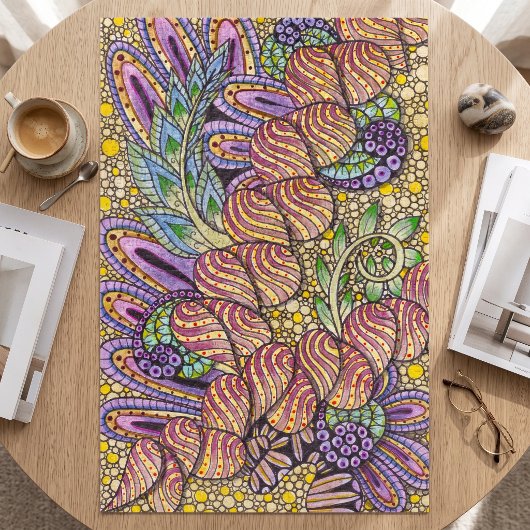 Intricate Zen-Doodle Abstracte Blumenkunst Puzzle