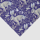 Intricated Blue Rabbit Bird Morris Style Muster Seidenpapier (Detail)