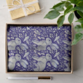 Intricated Blue Rabbit Bird Morris Style Muster Seidenpapier (Geschenk)