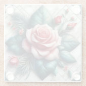 Intricated floral Tile Mosaik Artwork Glasuntersetzer (Rückseite)