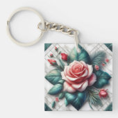 Intricated floral Tile Mosaik Artwork Schlüsselanhänger (Vorderseite)