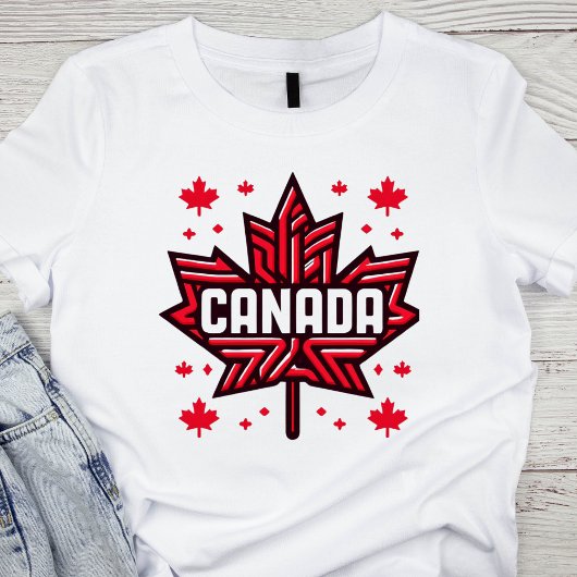 Intricated Maple Leaf Canada T - Shirt