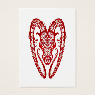 Intricated Red Aries Zodiac on White