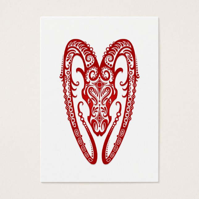 Intricated Red Aries Zodiac on White (Vorderseite)
