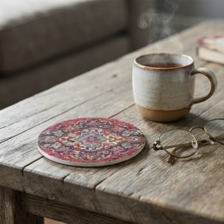 Intricately Woven Persian Rug Red Floral Getränkeuntersetzer