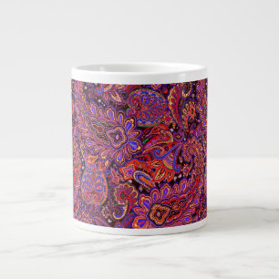Intricates Paisley-Muster in reichen Rottönen und Jumbo-Tasse