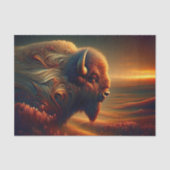 Intricentierte amerikanische Southwest Bison Decou Seidenpapier (Vorderseite)