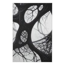 Intricentierte dunkle Bio Kunstdrucke