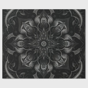 Intricentierte dunkle Bio Muster Geschenkpapier