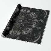 Intricentierte dunkle Bio Muster Geschenkpapier (Ungerollt)
