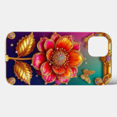 Intricentierte Goldene Blume Art Case-Mate iPhone Hülle (Rückseite (Horizontal))