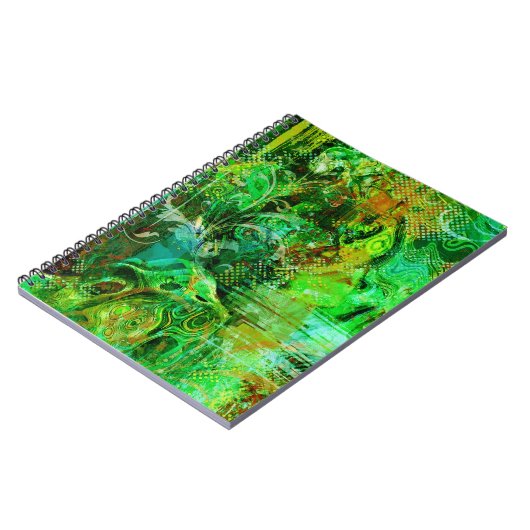 Intricentierte grüne Texturen Notizblock (Linke Seite)